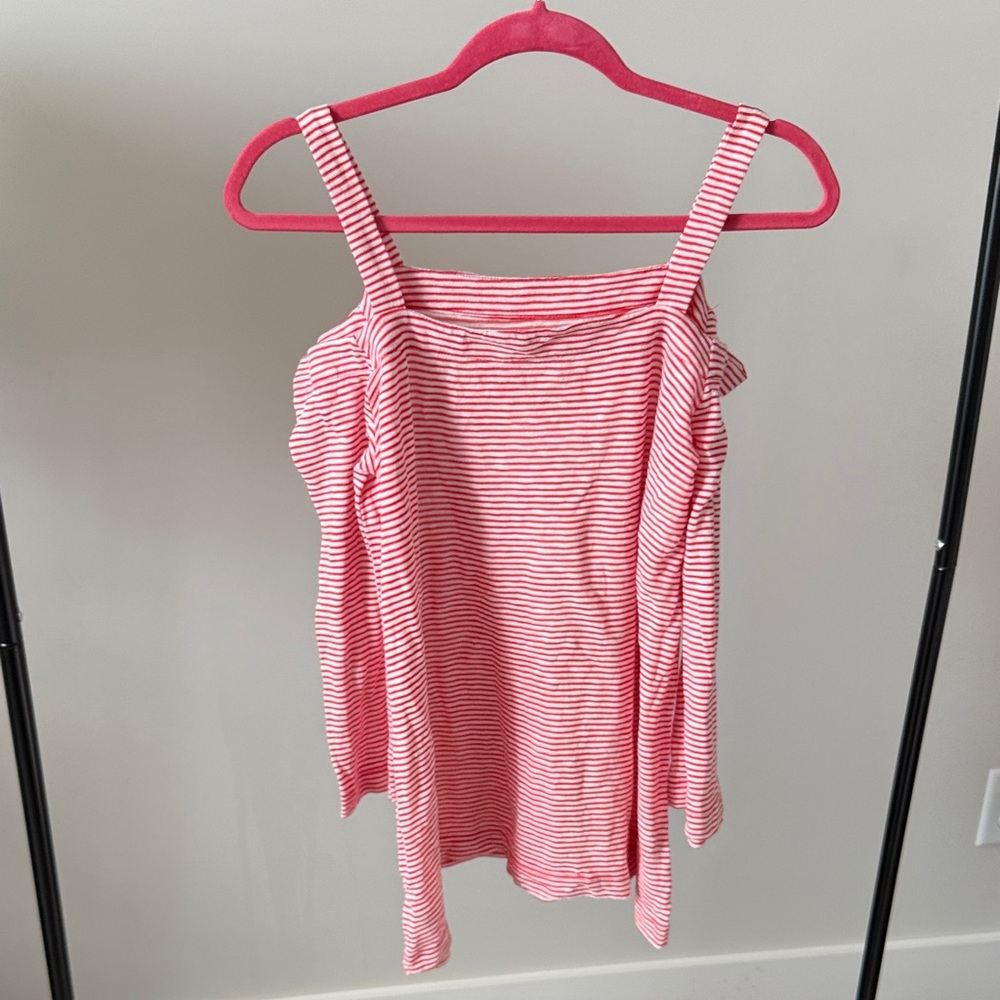 Loft Red and White Striped Top
